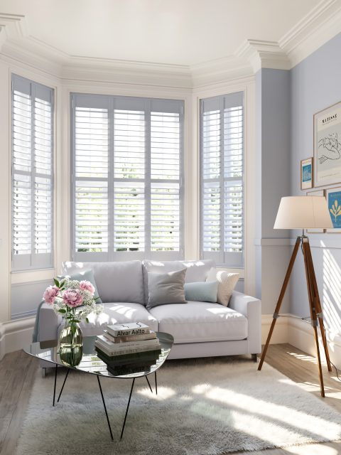 Lounge bay window shutters - Just Shutters Coastal Range
