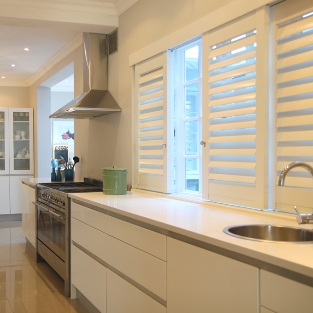 Kitchen plantation shutters - security shutters